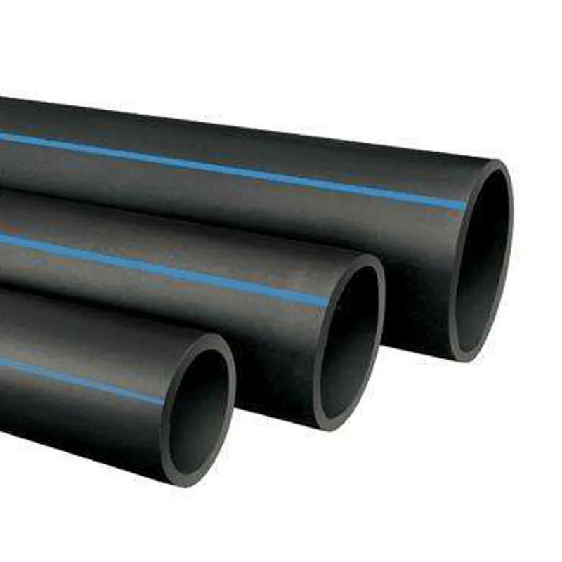 HDPE Black Plastic Pipe with Blue Stripe